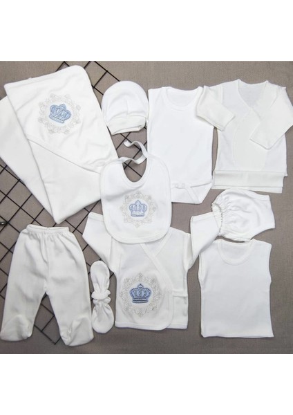 Hastahane Çıkışı Nakışlı Taşlı 11'li Yeni Doğan Zıbın Set