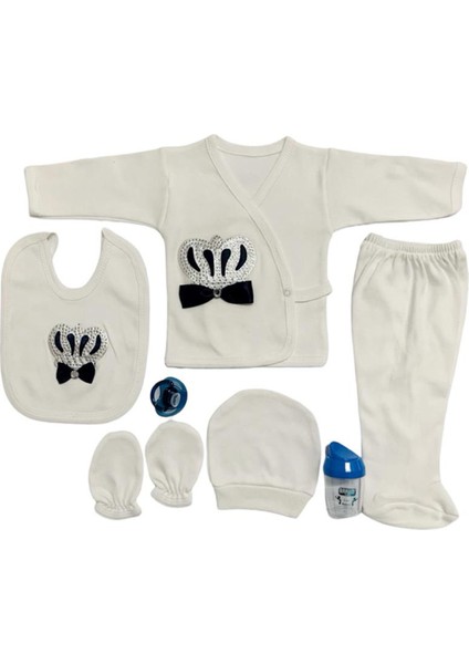Taşlı Nakışlı Erkek 7'li Hastahane Çıkışı Yenidoğan Zıbın Seti fiyatları
