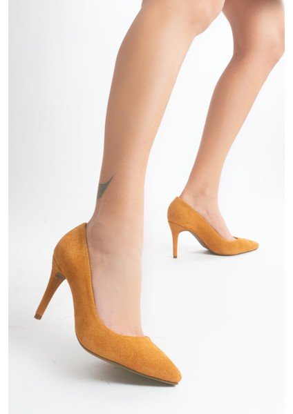 Stiletto Süet Deri Kadın Topuklu Ayakkabı