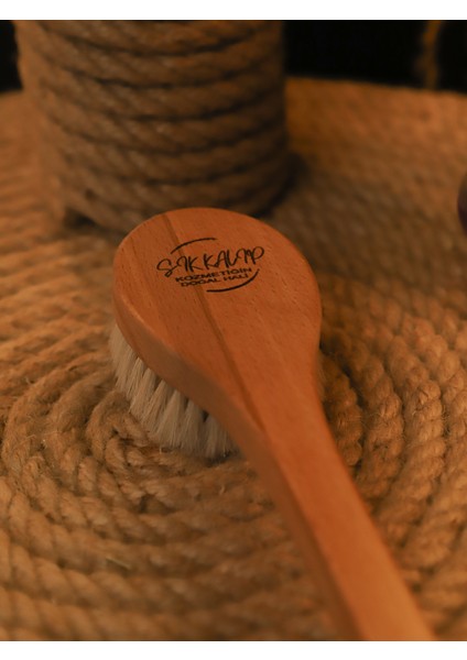 Doğal At Kılı Saplı Fırça ve Kelebek Kese