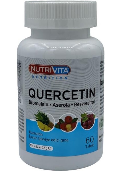 Quercetin 60 Tablet Bromelain Aserola Resveratrol Kuersetin