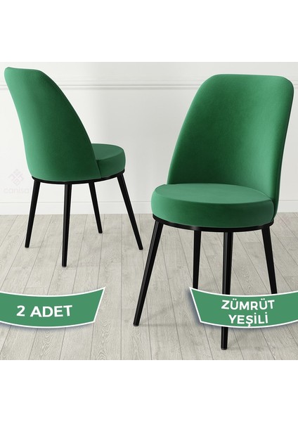 Jaxe Serisi 2 Adet Metal Siyah Iskeletli 1. Sınıf Babyface Kumaş Mutfak Sandalyesi
