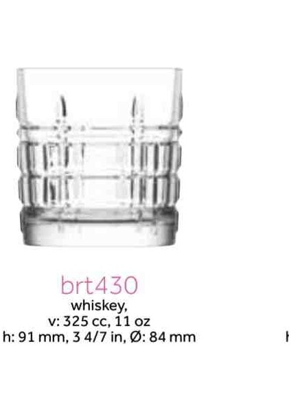 Brit 6'lı Meşrubat & Viski Bardağı