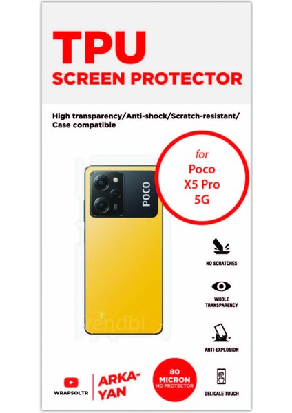 Poco X5 Pro 5g Arka ve Yan Kaplama Köşeler Dahil Kaplayan Hd Film