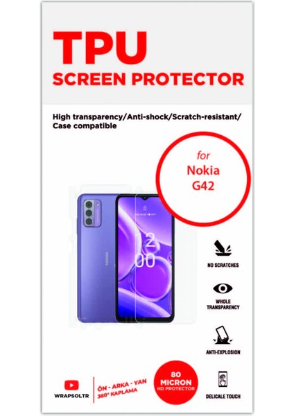 Nokia G42 Full Kaplama Ön Arka ve Yan 360 Derece Kaplayan Hd Film fiyatları