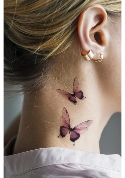 3 Boyutlu Mini Kelebek Dövmesi Geçici Dövme Tattoo Aksesuar Şık Moda Aksesuar