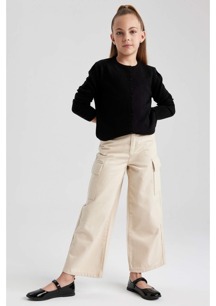 Kız Çocuk Siyah Bisiklet Yaka Triko Okul Hırkası N8407A623AU fiyatları