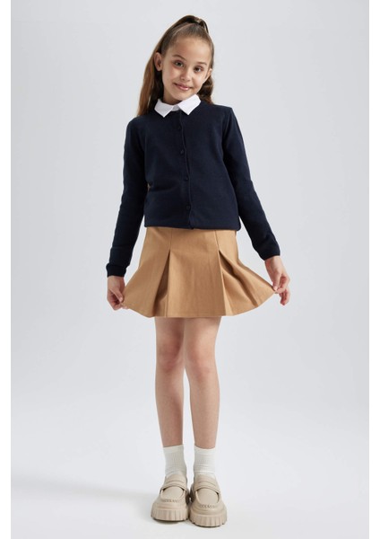 Kız Çocuk Lacivert Bisiklet Yaka Triko Okul Hırkası N8407A623AU fiyatları