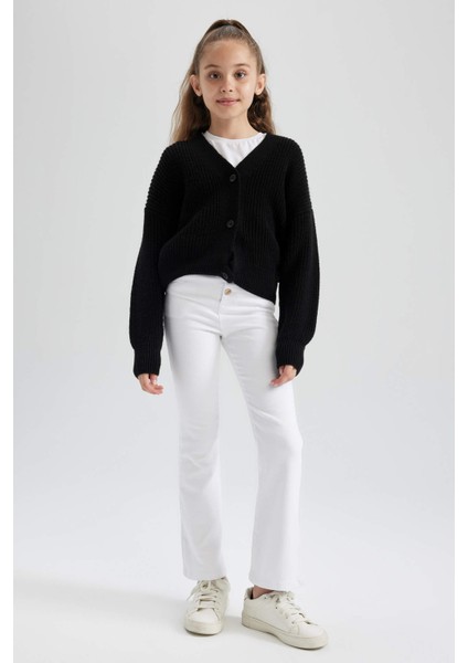 Kız Çocuk Hırka V Yaka Uzun Kollu Yumuşak Triko 8/9 Yaş Okul ve Günlük Kullanım fiyatları