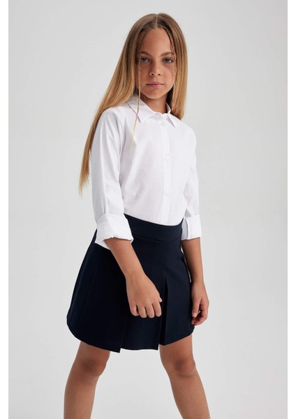 Kız Çocuk Beyaz Uzun Kollu Okul Gömleği K9023A623AU