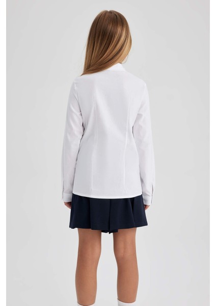 Kız Çocuk Beyaz Uzun Kollu Okul Gömleği K9023A623AU fırsatları