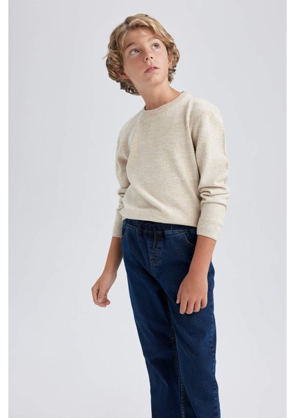 Erkek Çocuk Regular Fit Bisiklet Yaka Triko Kazak A4992A823WN fırsatları