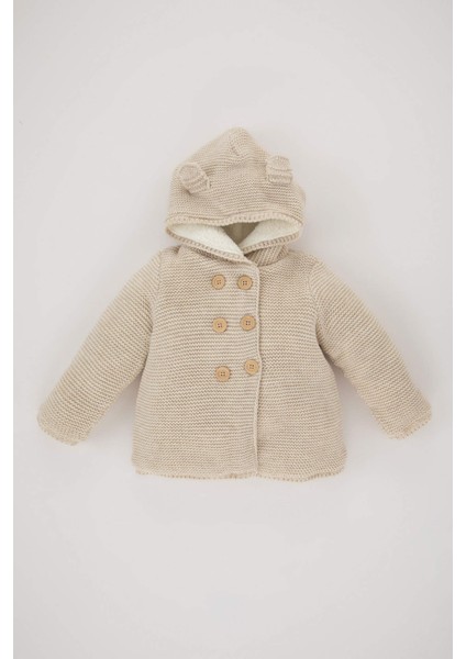 Kız Bebek Kapüşonlu Triko Hırka A4071A523AU