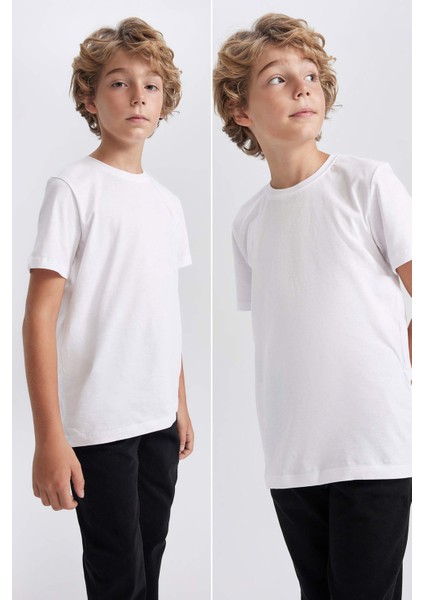 Erkek Çocuk Bisiklet Yaka 2'li Kısa Kollu Tişört X8801A623AU