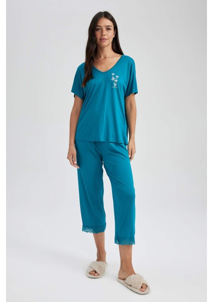 Fall in Love Regular Fit Kısa Kollu Pijama Takımı A6043AX23AU