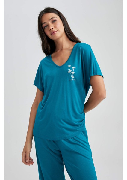 Fall in Love Regular Fit Kısa Kollu Pijama Takımı A6043AX23AU modelleri