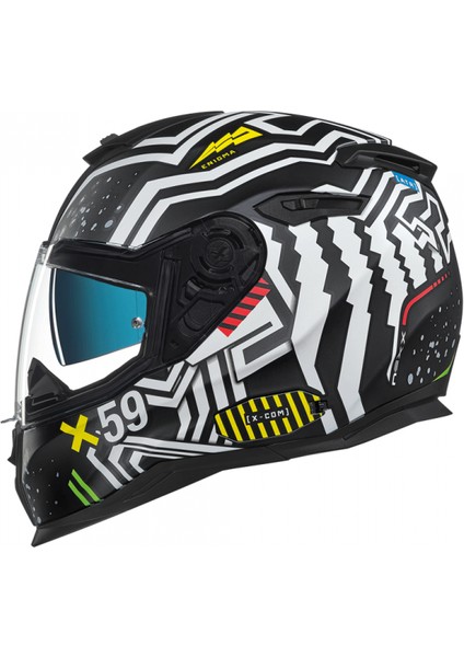 Sx.100 Enıgma Kapalı Kask Mat Siyah-beyaz