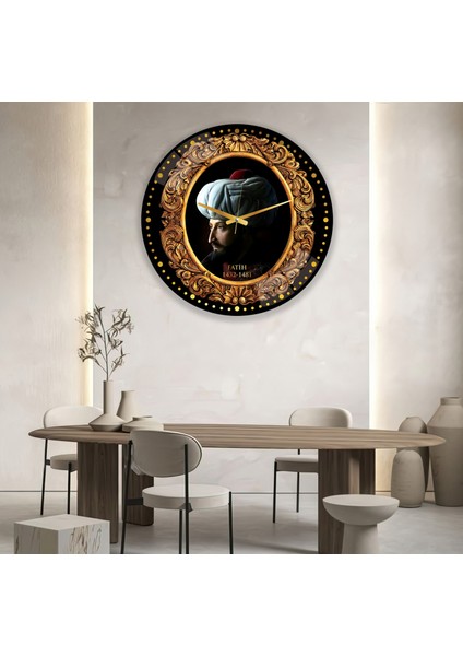Fatih Sultan Mehmet Cam Saat - 60 cm