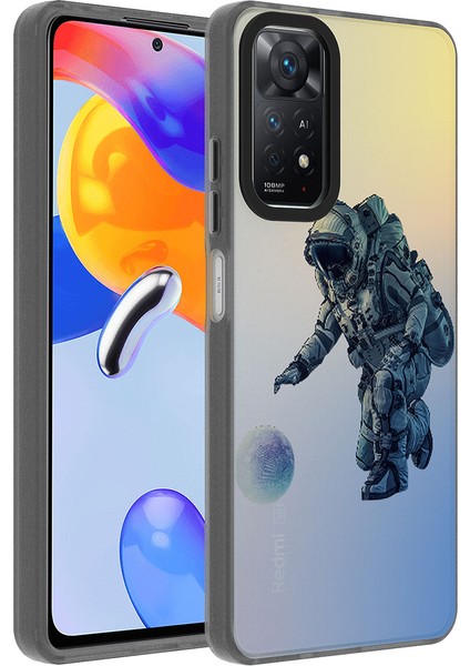 - Xiaomi Redmi Note 11 Pro 5G - Kılıf Desenli Dragon Sert Kapak - Astronot - T27953