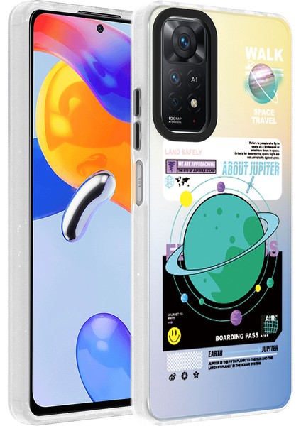 - Xiaomi Redmi Note 11 Pro 5G - Kılıf Desenli Dragon Sert Kapak - Gezegen - T27953