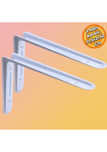 Raf Altı Raf Tutucu Ayak Ferforje Beyaz Klas 31.5 x 21.5 cm 2 Adet (No:4)