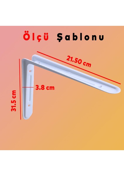 Raf Altı Raf Tutucu Ayak Ferforje Beyaz Klas 31.5 x 21.5 cm 2 Adet (No:4)