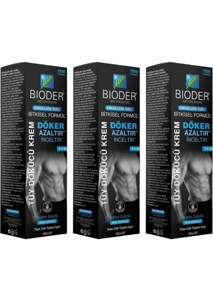 Erkekler İçin Tüy Dökücü Krem 100 ml x 3 Adet