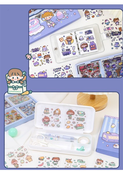 Kawaii Sticker Hediye Kutusu Kitchen 200 Yaprak modelleri