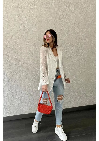 Güpür Mevsimlik Ceket Beyaz Ekru - S modelleri