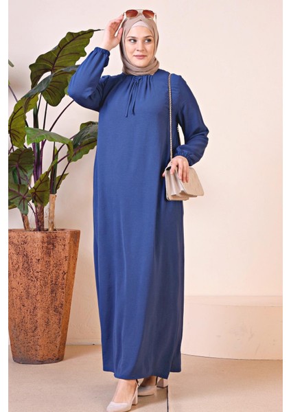 Kadin Buyuk Beden Ayrobin Uzun Anne Elbise