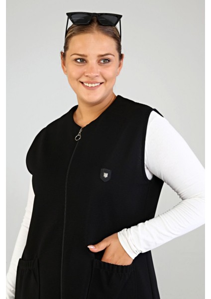 Kadin Buyuk Beden Uzun Yelek Ottoman Çelik Örme modelleri