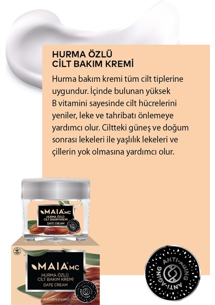 Hurma Özlü Cilt Bakım Kremi Yoğun Nemlendirici 50 ml