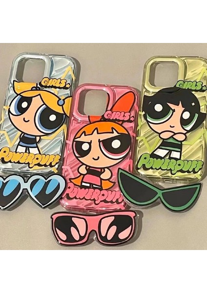 IPHONE14PROMAX Apple 13 Cep Telefonu Kılıfı 12 11 Kadın Için Uygun Sevimli Güneş Gözlüğü Powerpuff Girl (Yurt Dışından) modelleri