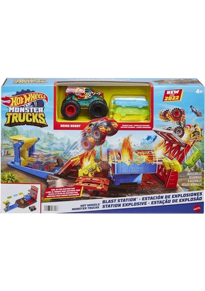 HFB12 Monster Trucks Patlama İstasyonu Oyun Seti , Hot Wheels Monster Trucks