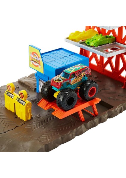 HFB12 Monster Trucks Patlama İstasyonu Oyun Seti , Hot Wheels Monster Trucks