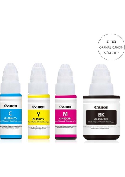 Canon G1400/G1410/G2400/G2410/G2411/G3400/G3411/G4400 Gı 490 Yazıcılar Için Mürekkep fiyatları