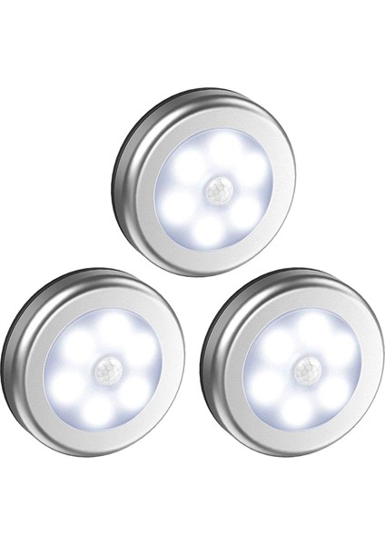 3pcs 1W Gece Lamba Hareket Duvarı Dolap Çatı Dolabı Merdiven Işık, Işık, 8x1.8cm Beyaz Işık (Yurt Dışından)
