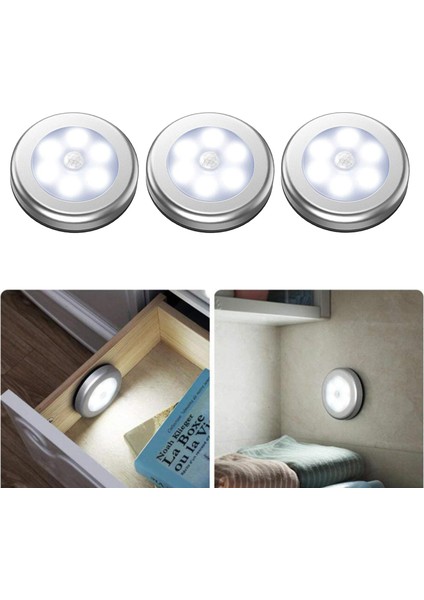 3pcs 1W Gece Lamba Hareket Duvarı Dolap Çatı Dolabı Merdiven Işık, Işık, 8x1.8cm Beyaz Işık (Yurt Dışından) modelleri