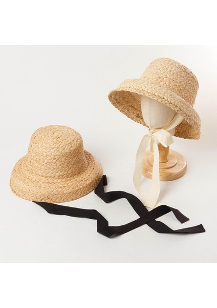 Şık Çocuklar Hasır Şapka Yaz Plaj Güneş Şapka Güneş Koruma Açık Beyaz Kravat (Yurt Dışından) indirimleri