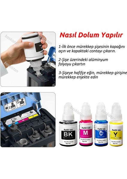 Canon G4400 Mürekkep Seti 4 Renk (Muadil) fırsatları