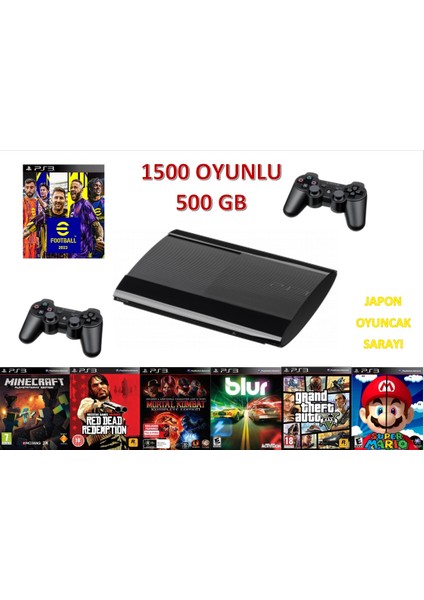 Süper Mariolu 200 ADETOyunlu Süper Slim Teşhir 500 GB 2 Kollu Garantili Japon Oyuncak Sarayı