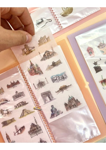 Kağıt Gemi Dükkan Sticker Depolama Klasörü - Dosya  Turuncu Kapak