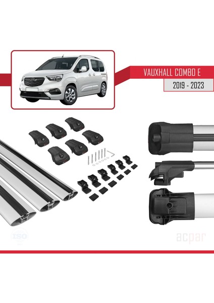 Vauxhall Combo E 2019 ve Sonrası ile Uyumlu Ace-1 Ara Atkı Tavan Barı Gri 3 Adet Bar indirimleri