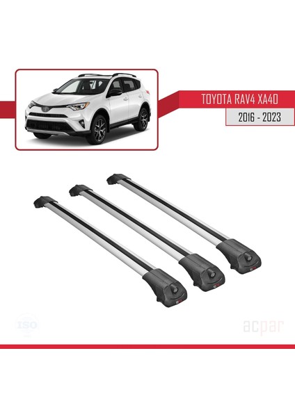 Toyota Rav4 (XA40) 2016 ve Sonrası ile Uyumlu Ace-1 Ara Atkı Tavan Barı Gri 3 Adet Bar modelleri