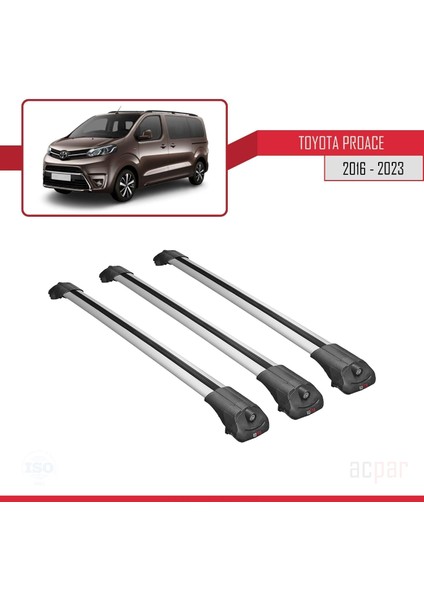 Toyota Proace 2016 ve Sonrası ile Uyumlu Ace-1 Ara Atkı Tavan Barı Gri 3 Adet Bar modelleri