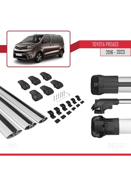 Toyota Proace 2016 ve Sonrası ile Uyumlu Ace-1 Ara Atkı Tavan Barı Gri 3 Adet Bar indirimleri