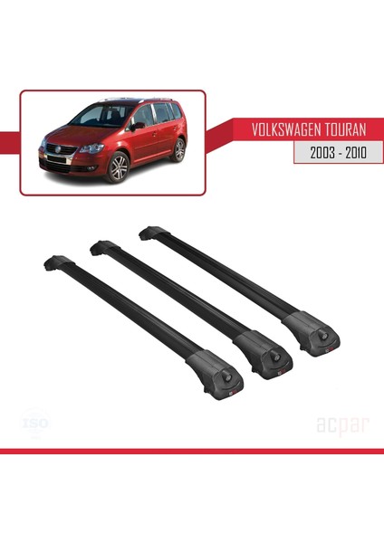 Volkswagen Touran 2003-2010 Arası ile Uyumlu Ace-1 Ara Atkı Tavan Barı Siyah 3 Adet Bar modelleri