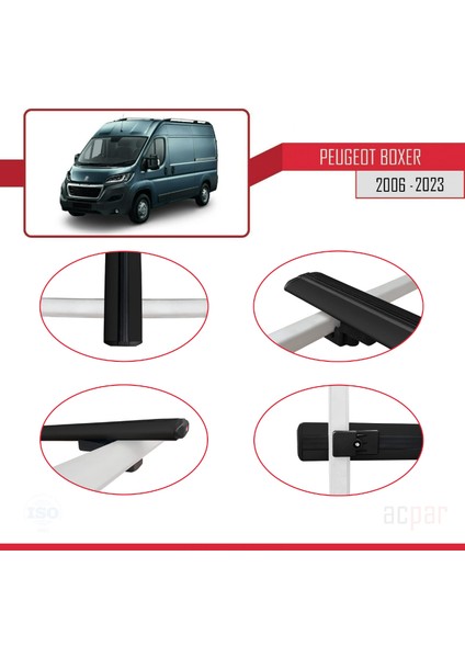 Peugeot Boxer 2006 ve Sonrası ile Uyumlu Basıc Model Ara Atkı Tavan Barı Siyah 3 Adet fırsatları