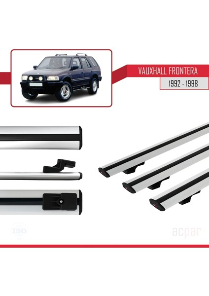 Vauxhall Frontera 1992-1998 Arası ile Uyumlu Basıc Model Ara Atkı Tavan Barı Gri 3 Adet modelleri
