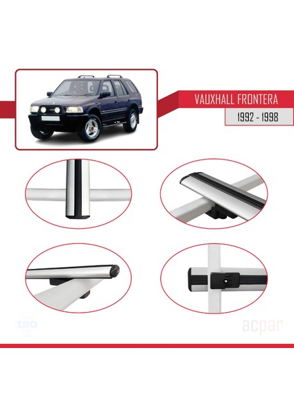 Vauxhall Frontera 1992-1998 Arası ile Uyumlu Basıc Model Ara Atkı Tavan Barı Gri 3 Adet fırsatları